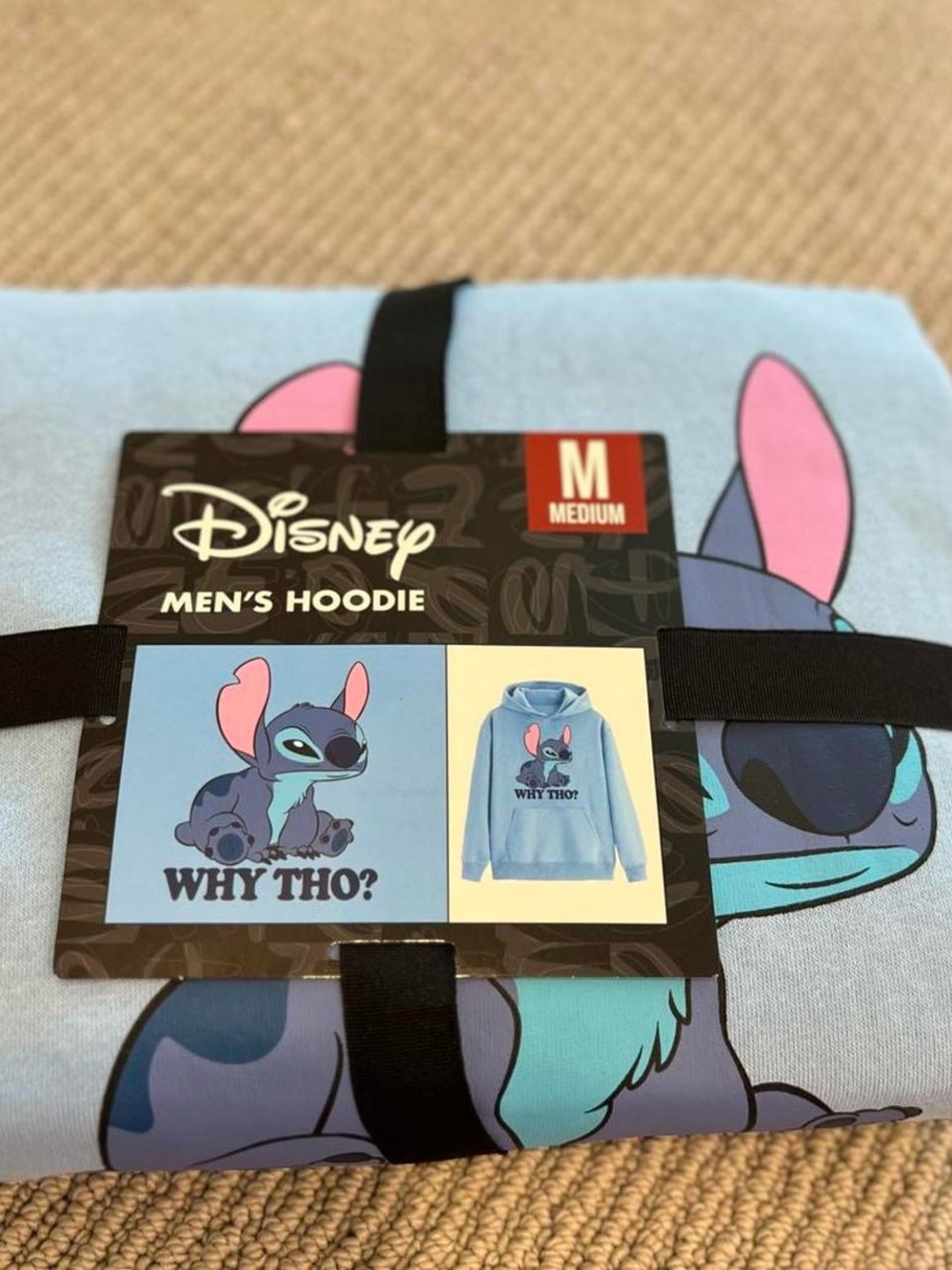 Disney Light Blue Stitch 'Why Tho?' Hoodie